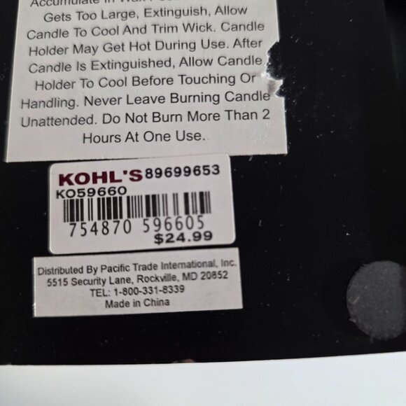 2 Black Candle Holders 10" tall and holds a 3" diameter candle. - Picture 5 of 5